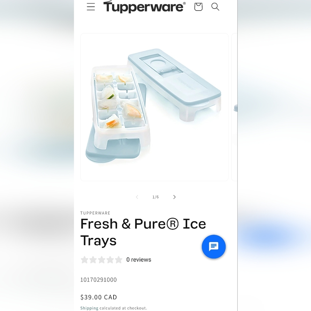 *Tupperware Fresh & Pure Ice Tray - White and Blue*